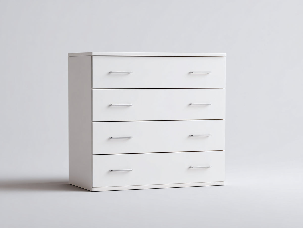 Cassettiera - Legno - 106x44x96 cm - Bianco - Stile moderno