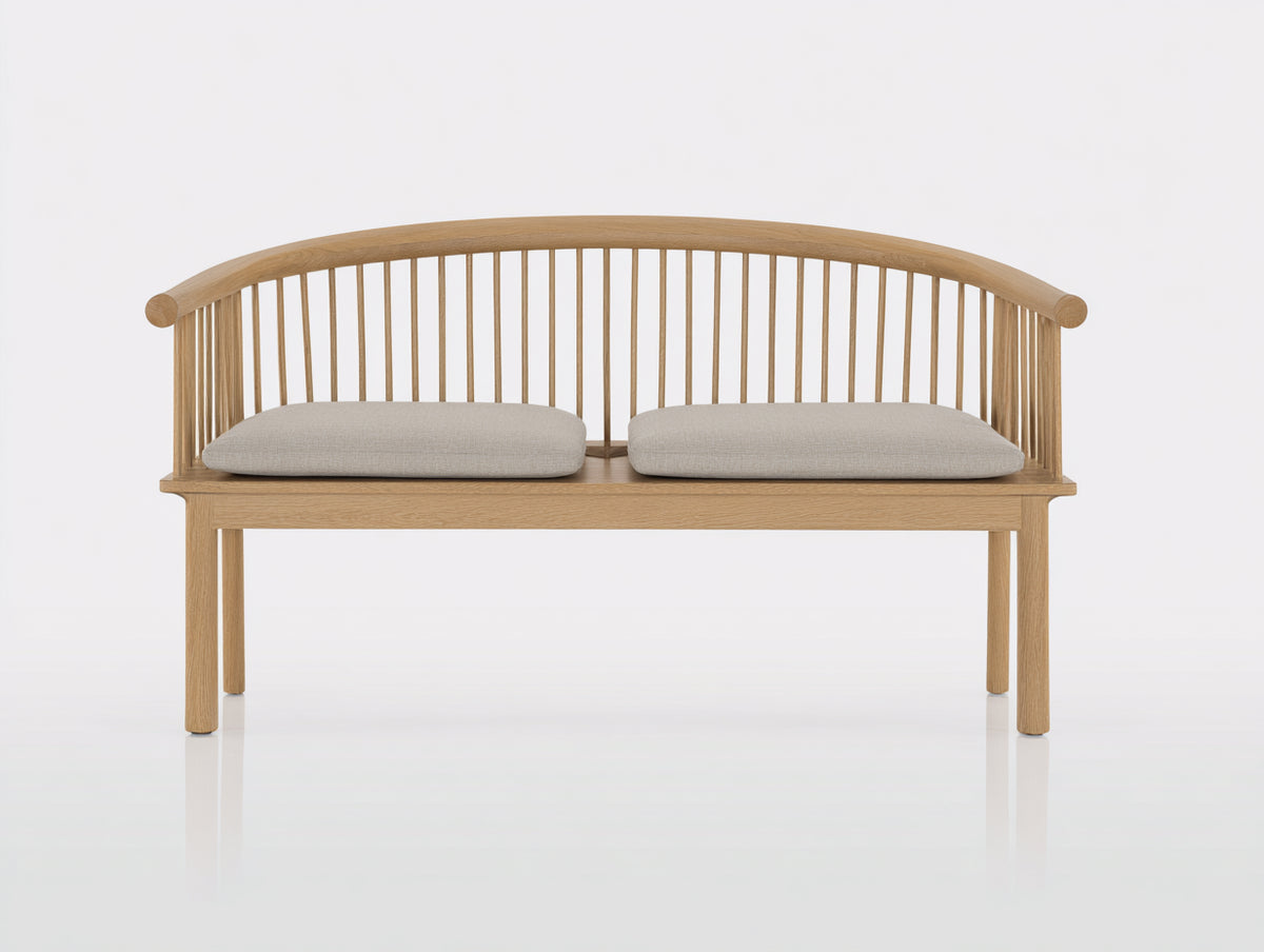 Panche da giardino - Legno-Tessuto - 158x63x88 cm - Marrone chiaro-Beige - Stile nordico
