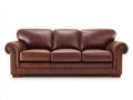 Divani a 3 posti - Pelle - 224 x 94 x 90 cm - Marrone - Classico