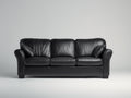 Divani a 3 posti - Pelle - 210 x 90 x 90 cm - Nero - Classico