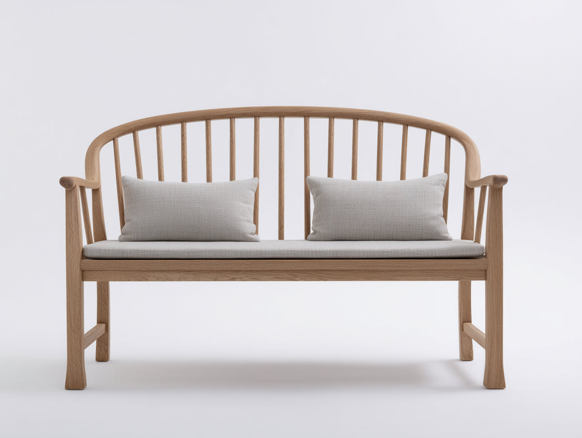 Panche da giardino - Legno-Tessuto - 156x62x90 cm - Marrone chiaro-Grigio chiaro - Stile moderno naturale