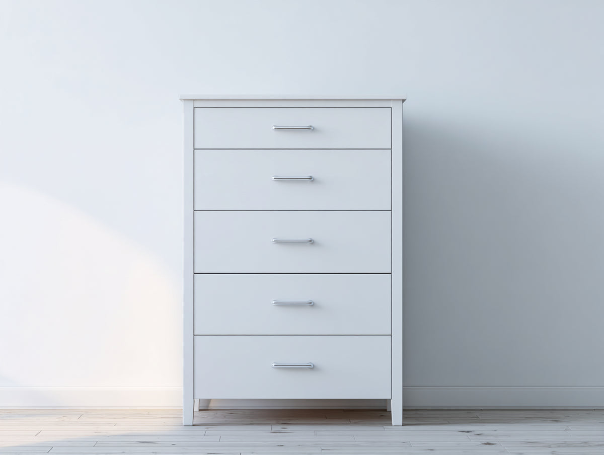Cassettiera - Legno - 72x40x118 cm - Bianco - Stile moderno