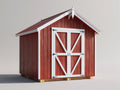 Casetta da giardino - Legno - 225x180x240 cm - Rosso-Bianco - Stile rustico fienile