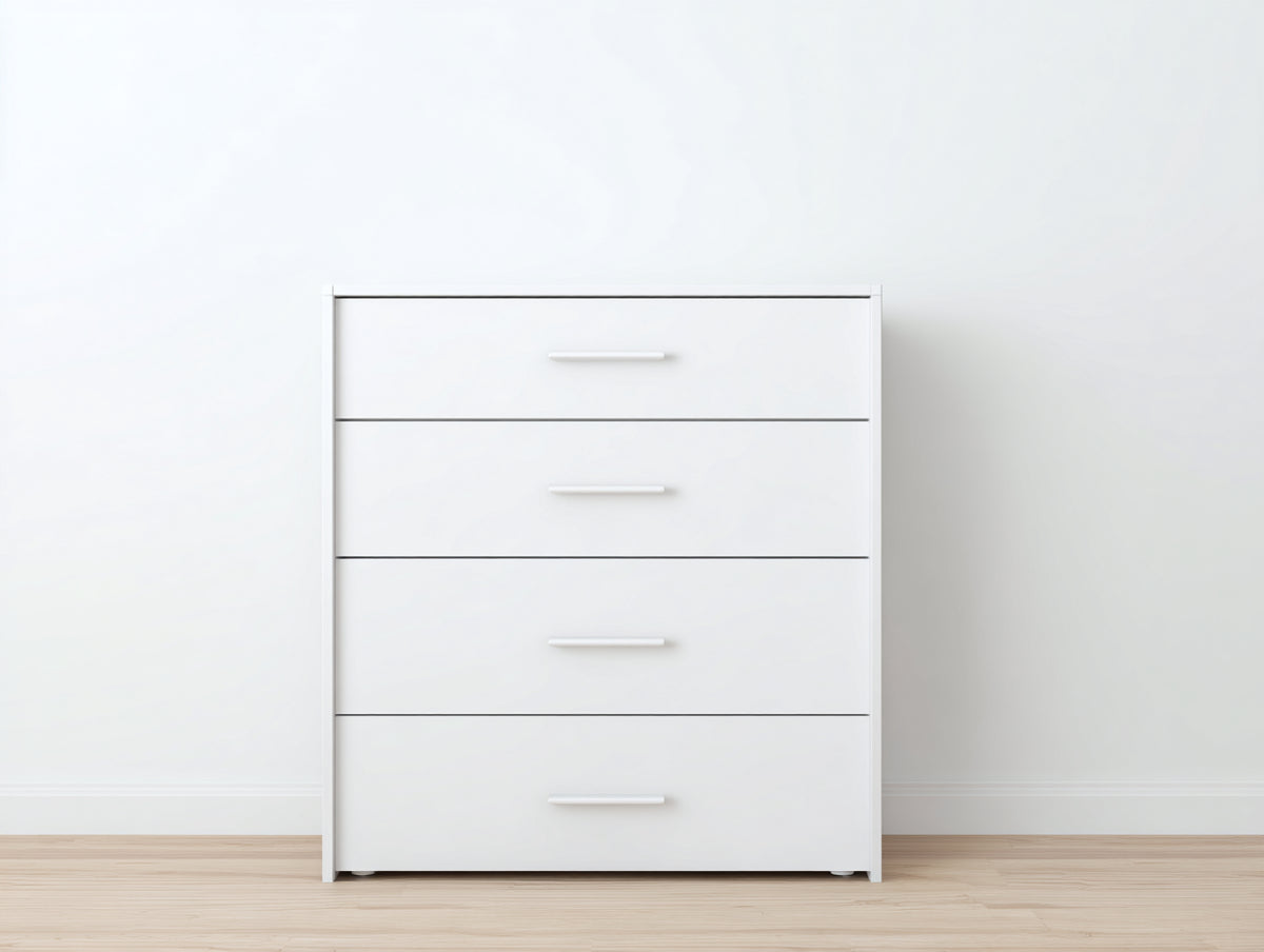 Cassettiera - Legno - 86x41x98 cm - Bianco - Stile contemporaneo