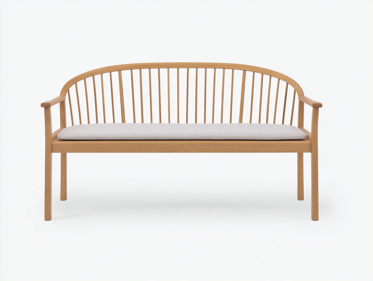 Panche da giardino - Legno-Tessuto - 164x61x90 cm - Marrone naturale-Grigio chiaro - Stile moderno naturale