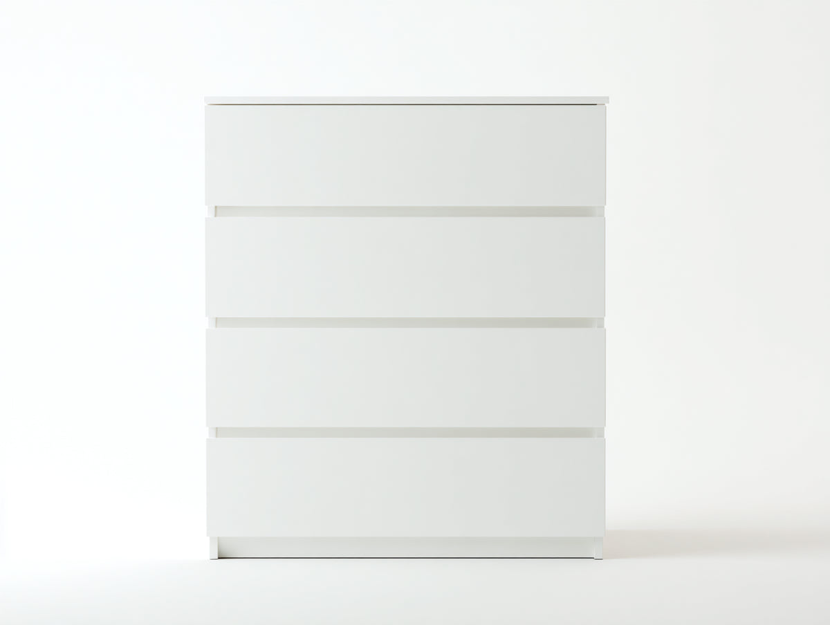 Cassettiera - Legno - 79x42x106 cm - Bianco - Stile minimalista