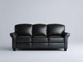 Divani a 3 posti - Pelle - 205 x 88 x 90 cm - Nero - Classico
