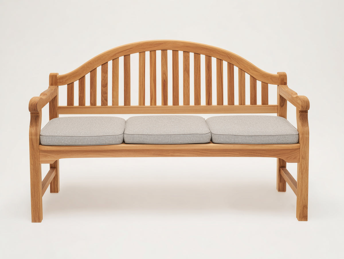 Panche da giardino - Legno-Tessuto - 165x63x94 cm - Marrone miele-Grigio chiaro - Stile classico a doghe