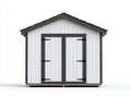 Casetta da giardino - Legno - 232x182x221 cm - Bianco-Nero - Stile moderno essenziale