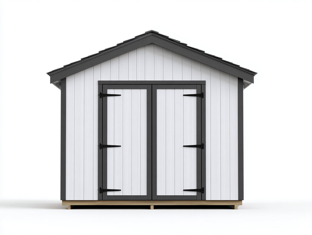 Casetta da giardino - Legno - 232x182x221 cm - Bianco-Nero - Stile moderno essenziale