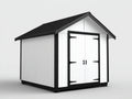 Casetta da giardino - Legno - 240x190x230 cm - Bianco-Nero - Stile contemporaneo