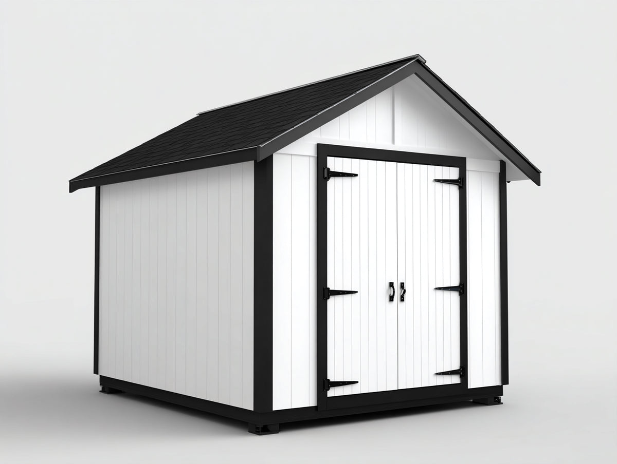 Casetta da giardino - Legno - 240x190x230 cm - Bianco-Nero - Stile contemporaneo