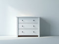 Cassettiera - Legno - 82x40x79 cm - Bianco - Stile classico sobrio