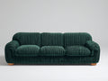 Divani a 3 posti - Tessuto a coste - 218 x 96 x 86 cm - Verde scuro - Contemporaneo