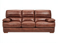 Divani a 3 posti - Pelle - 220 x 100 x 98 cm - Marrone - Contemporaneo