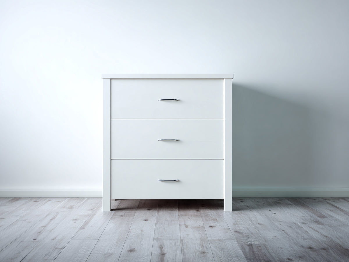Cassettiera - Legno - 80x42x82 cm - Bianco - Stile minimalista