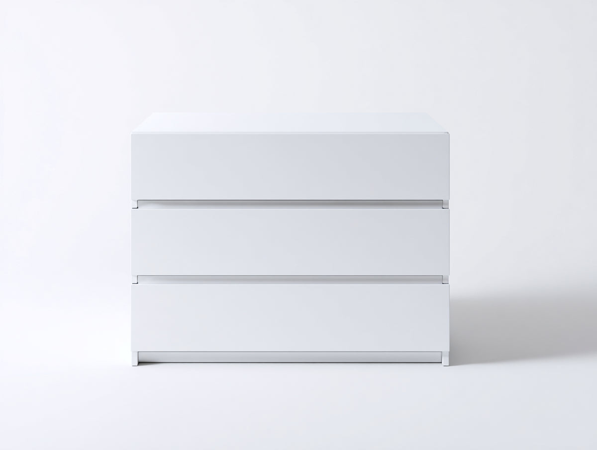 Cassettiera - Legno - 78x42x74 cm - Bianco - Stile minimalista