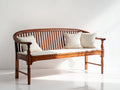 Panche da giardino - Legno-Tessuto - 168x64x95 cm - Marrone-Crema - Stile tradizionale