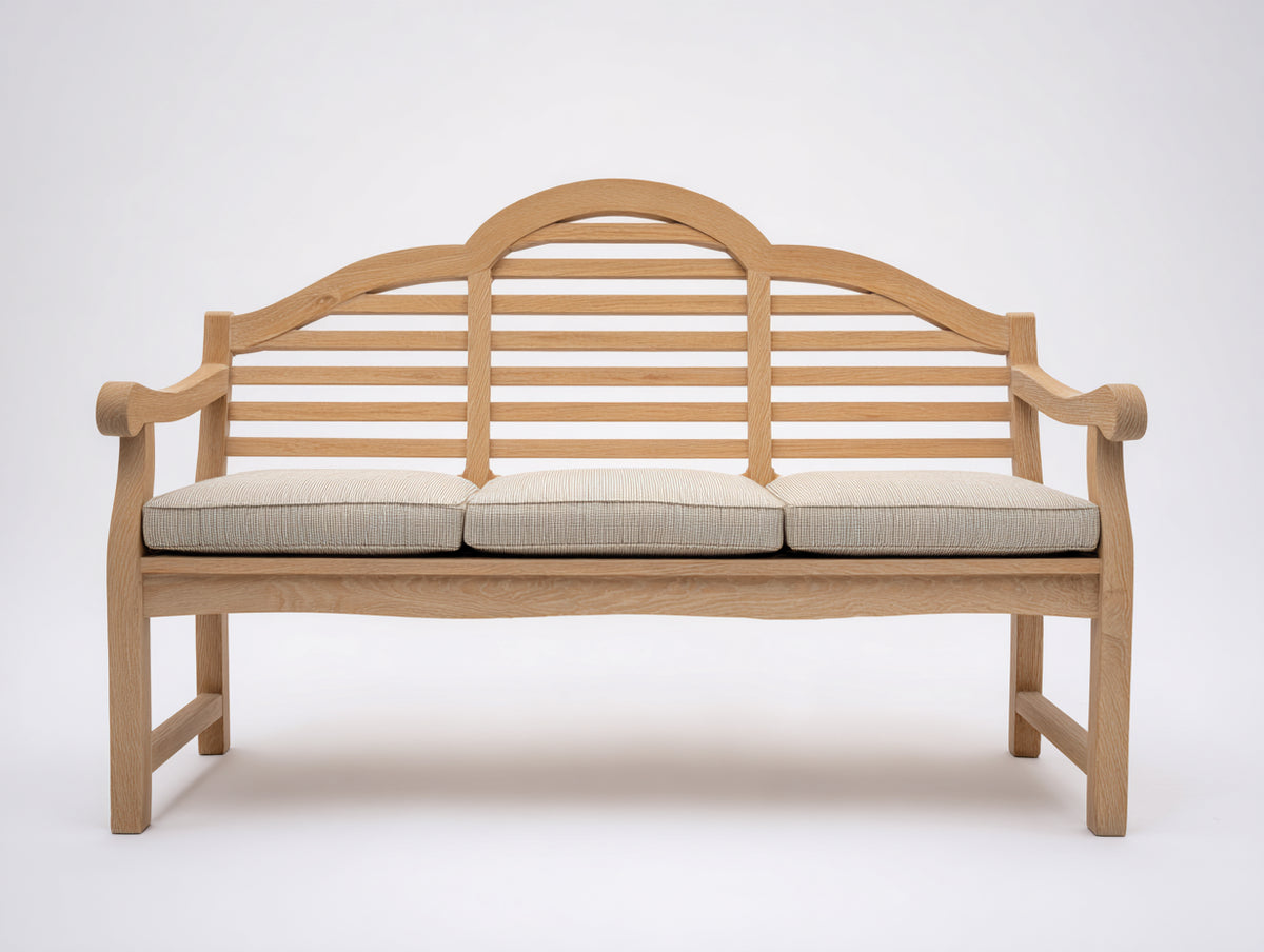 Panche da giardino - Legno-Tessuto - 160x61x92 cm - Marrone chiaro-Grigio chiaro - Stile tradizionale